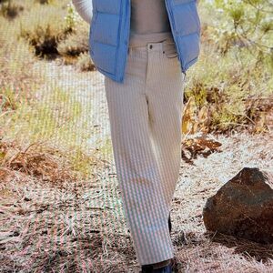 Lands' End High Rise Ivory Wide Leg Corduroy Pants Sz. 4P